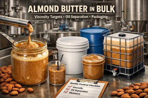 Almond Butter in Bulk: Viscosity Targets, Oil Separation, and Packaging - Almond Industrial Applications — Atlas Global Trading Co.