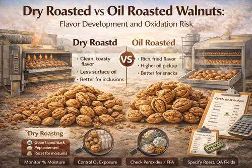 Dry Roasted vs Oil Roasted Walnuts: Flavor Development and Oxidation Risk - Walnut Industrial Applications — Atlas Global Trading Co.