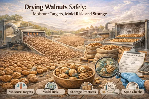 Drying Walnuts Safely: Moisture Targets, Mold Risk, and Storage - California Walnut Crop & Harvest — Atlas Global Trading Co.