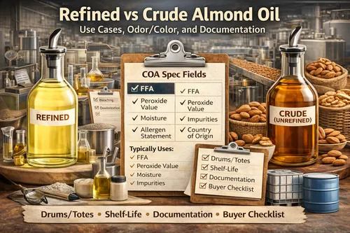 Refined vs Crude Almond Oil: Use Cases, Odor/Color, and Documentation - Almond Industrial Applications — Atlas Global Trading Co.
